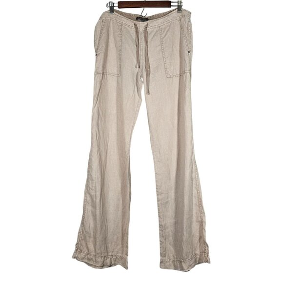 Michael Stars Women’s Linen Pants Beige M Drawstring Coastal Cowgirl Clean Girl - Picture 2 of 12